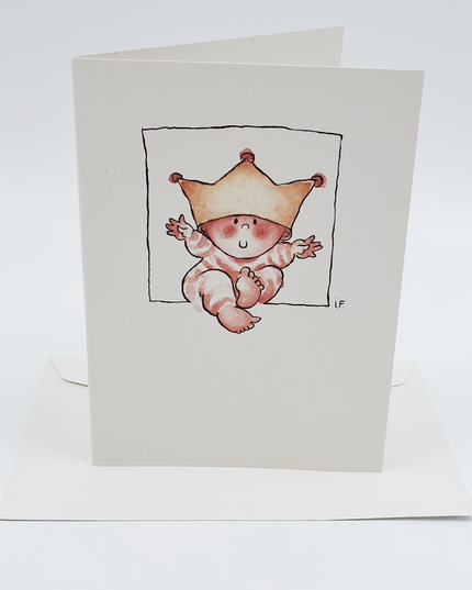 Wenskaart baby kroon