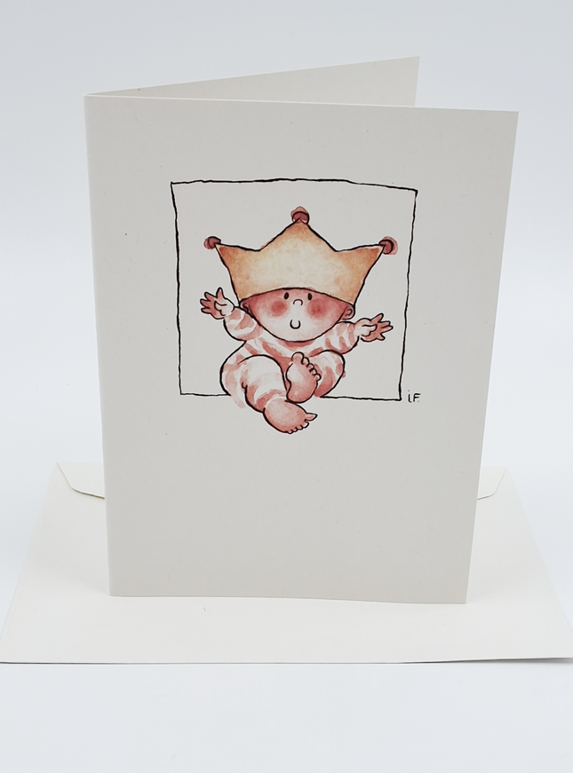 Wenskaart baby kroon