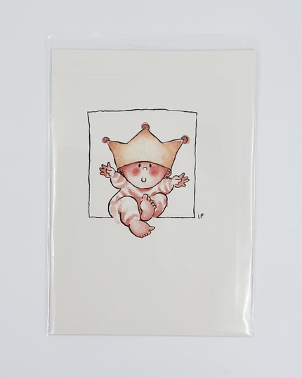 Wenskaart baby kroon