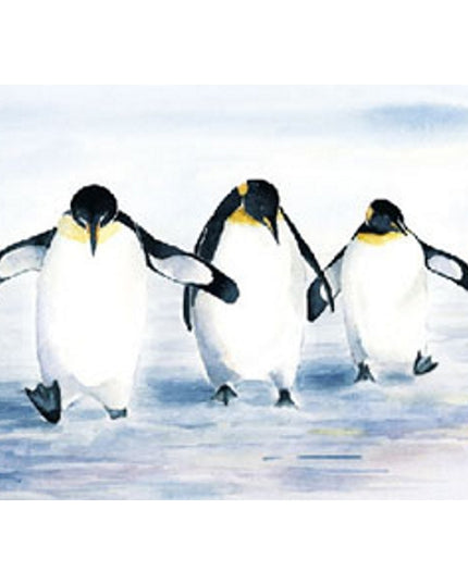 Wenskaart 3 pinguïns