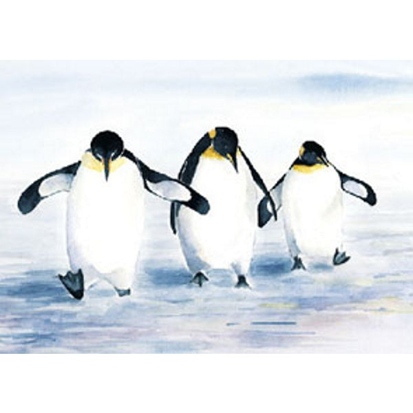 Wenskaart 3 pinguïns