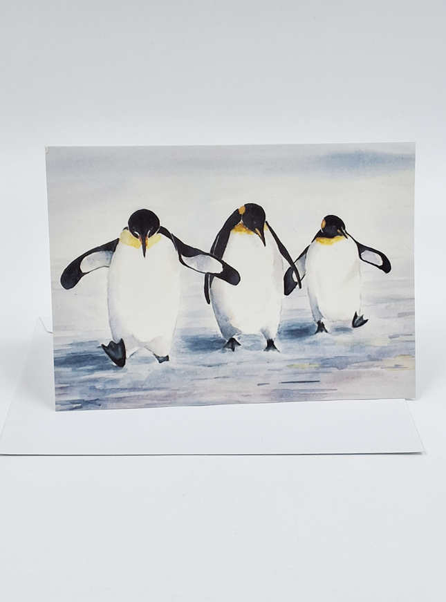 Wenskaart 3 pinguïns