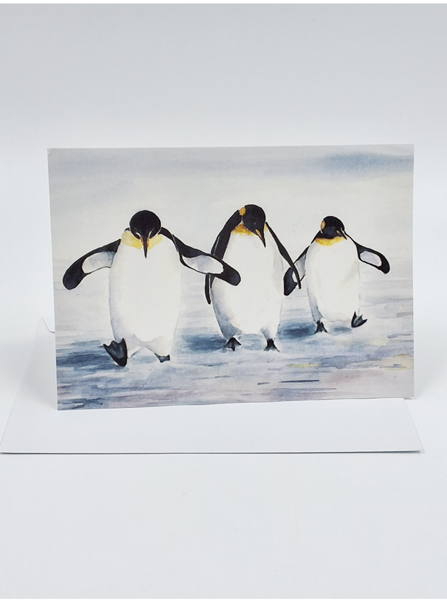 Wenskaart 3 pinguïns