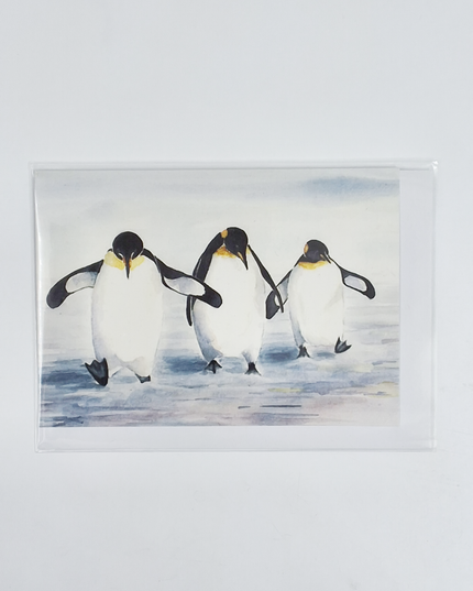 Wenskaart 3 pinguïns