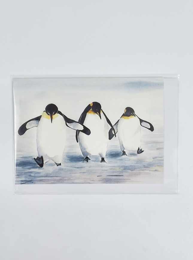 Wenskaart 3 pinguïns