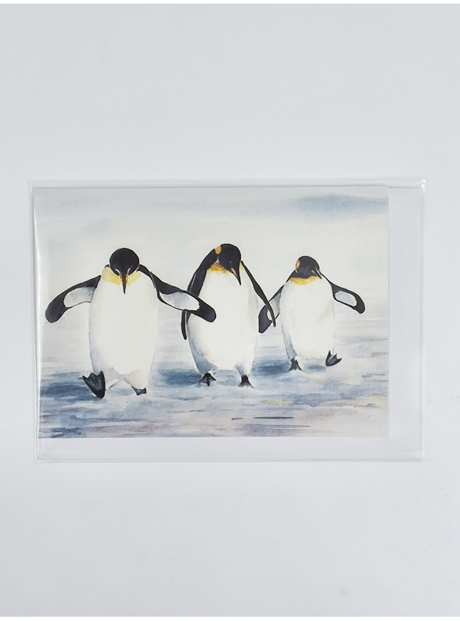 Wenskaart 3 pinguïns