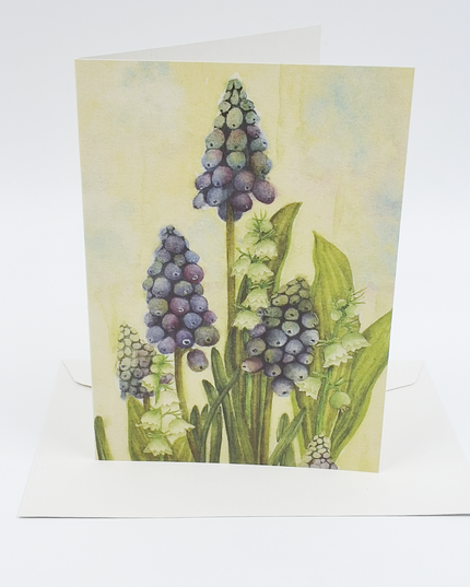 Wenskaart blauwe druifjes Muriël