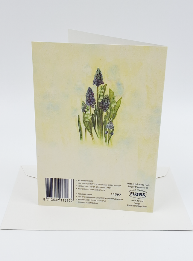 Wenskaart blauwe druifjes Muriël