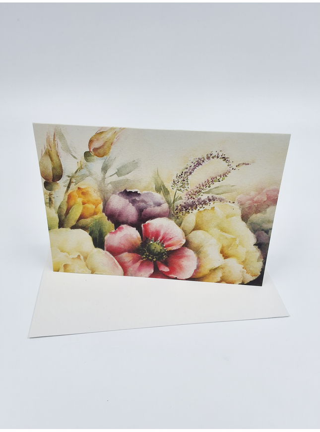 Greeting card roses anemones Muriel