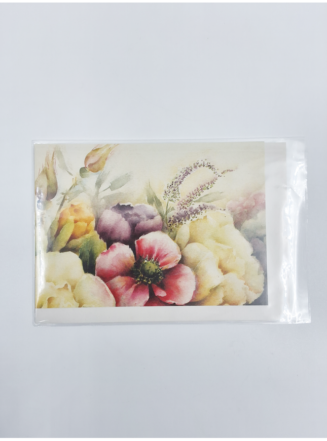 Greeting card roses anemones Muriel