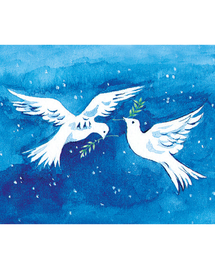 Wenskaart twee vredesduiven