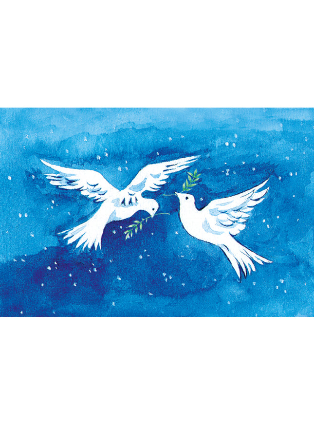 Wenskaart twee vredesduiven