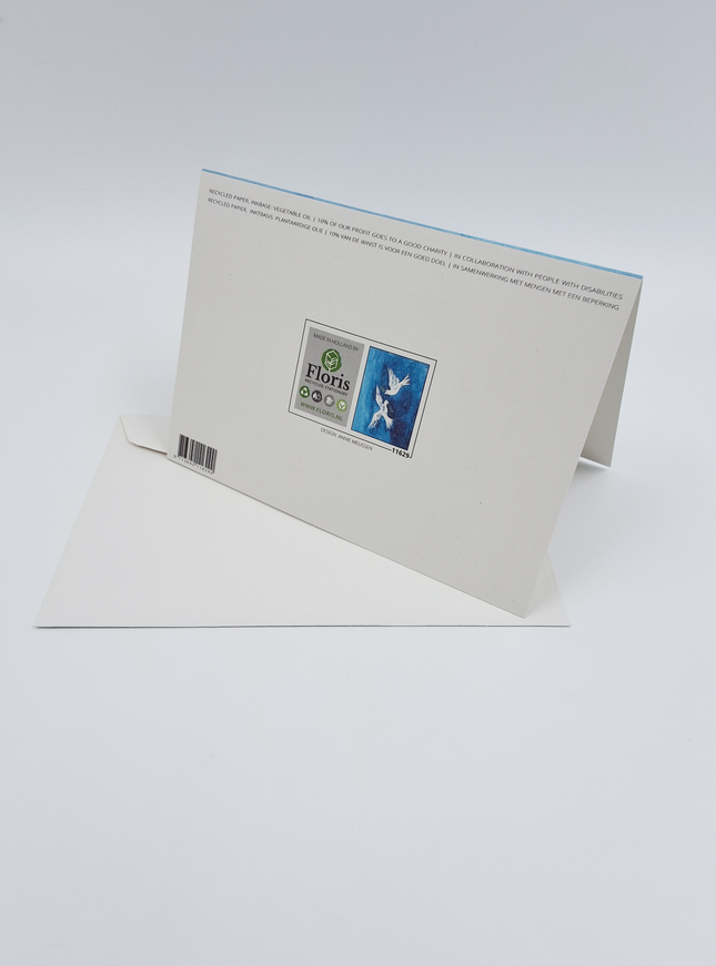 Wenskaart twee vredesduiven