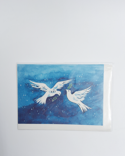 Wenskaart twee vredesduiven