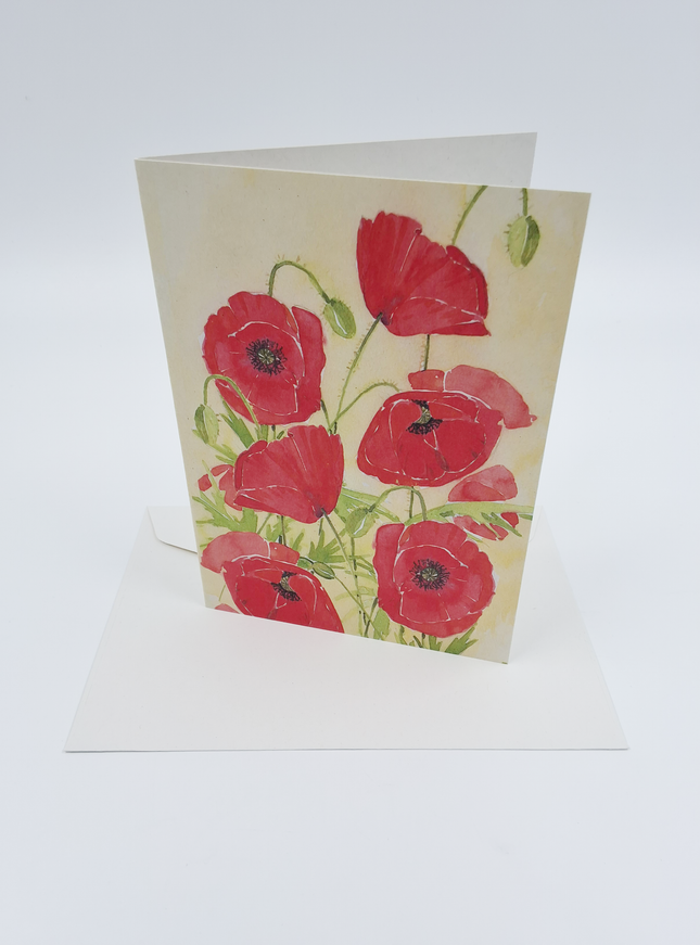 Wenskaart klaprozen Dini