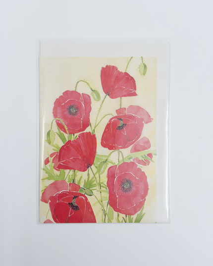 Wenskaart klaprozen Dini