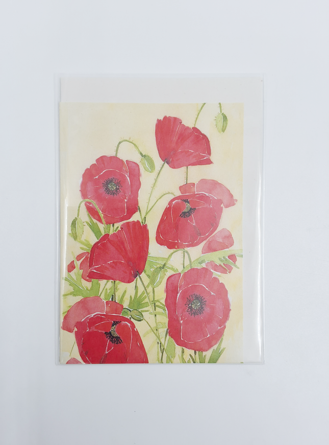 Wenskaart klaprozen Dini