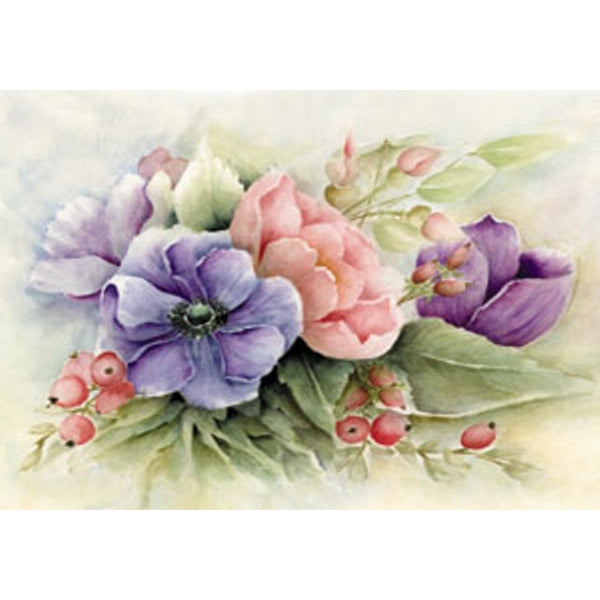 Wenskaart anemonen bessen