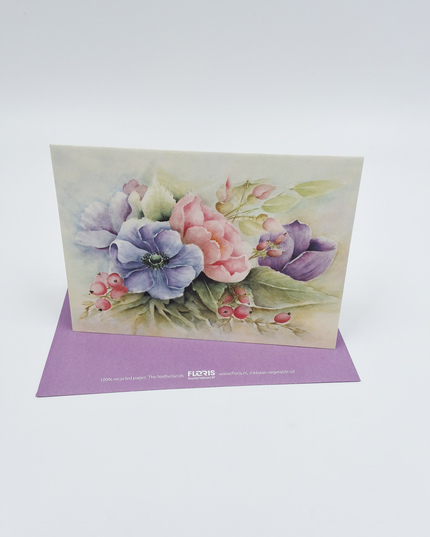 Wenskaart anemonen bessen