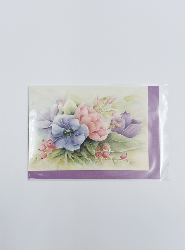 Wenskaart anemonen bessen