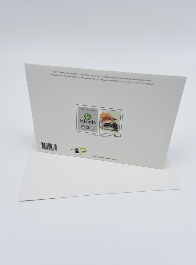 Wenskaart twee paardehoofden