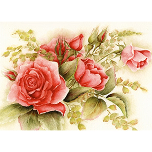 Wenskaart rode rozen Muriël