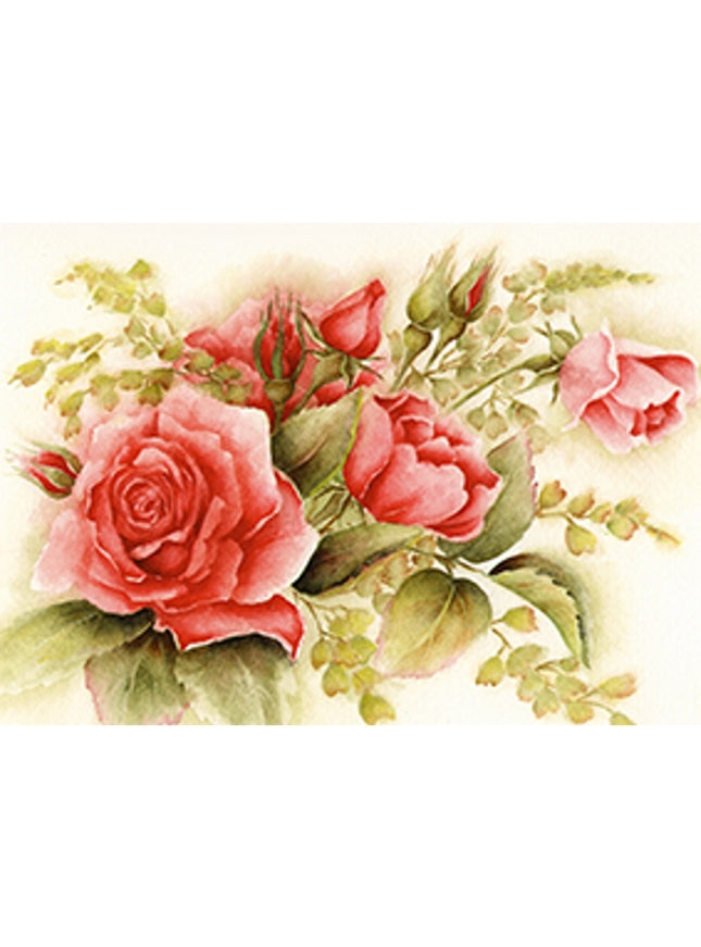 Greeting card red roses Muriel