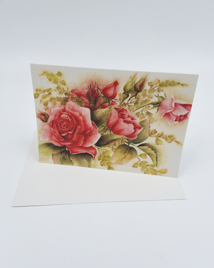 Wenskaart rode rozen Muriël