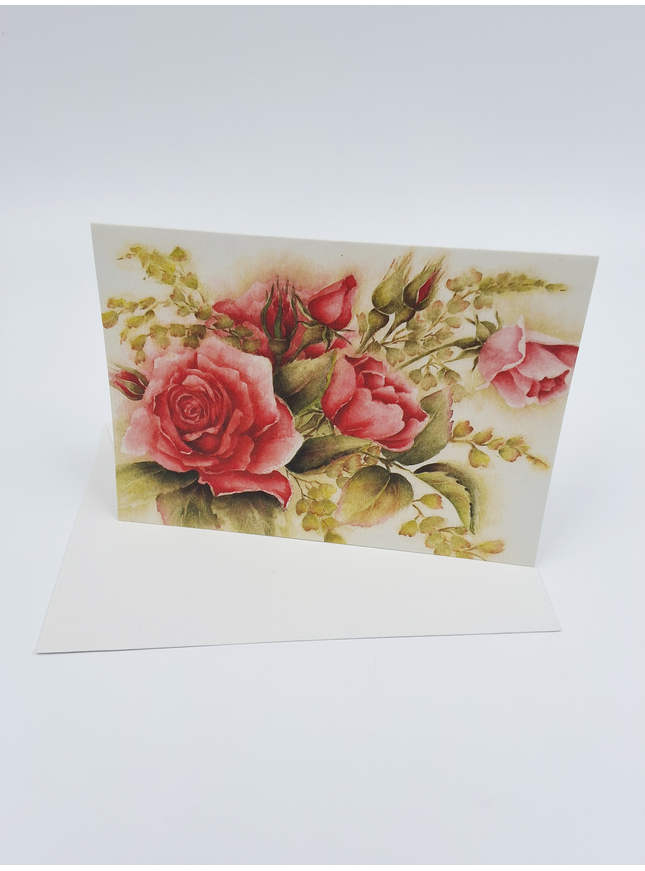 Greeting card red roses Muriel