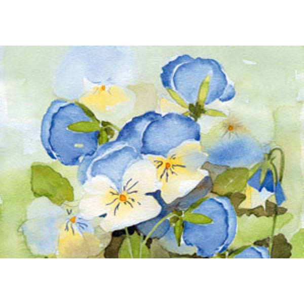 Wenskaart blauwe violen 1