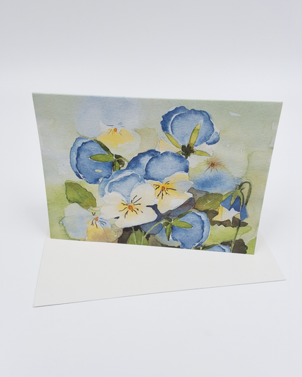 Wenskaart blauwe violen 1