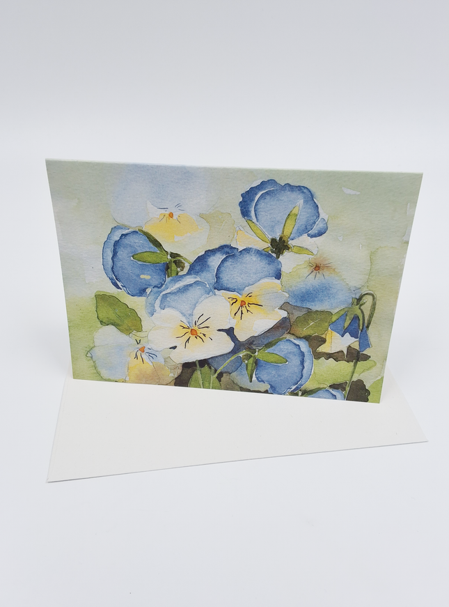 Wenskaart blauwe violen 1