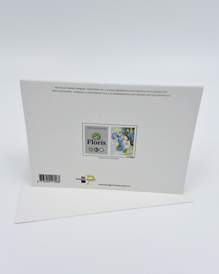 Wenskaart blauwe violen 1