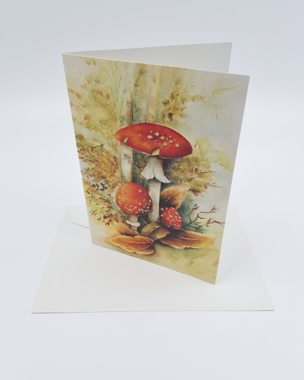 Wenskaart rode paddenstoelen Muriël