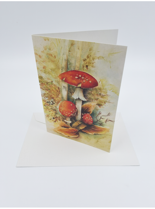 Greeting card red mushrooms Muriel