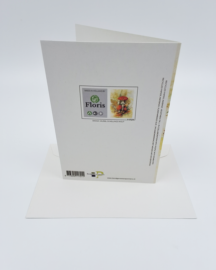 Wenskaart rode paddenstoelen Muriël