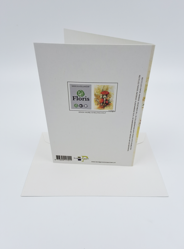 Wenskaart rode paddenstoelen Muriël