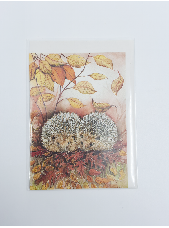 Wenskaart 2 egels Jeanine