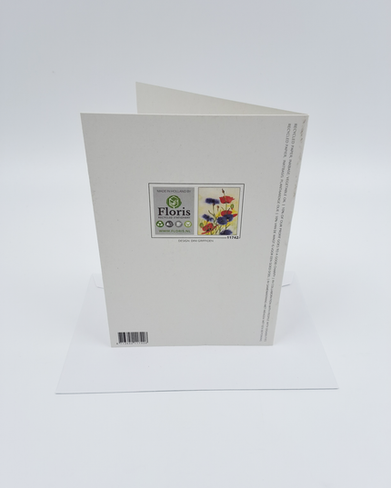 Wenskaart klaprozen korenbloem