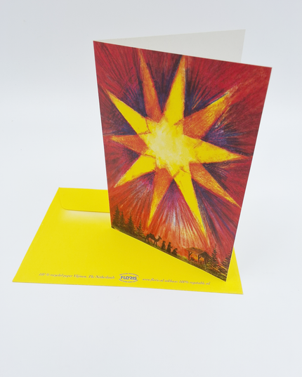 Kerstkaart ster 3 herders