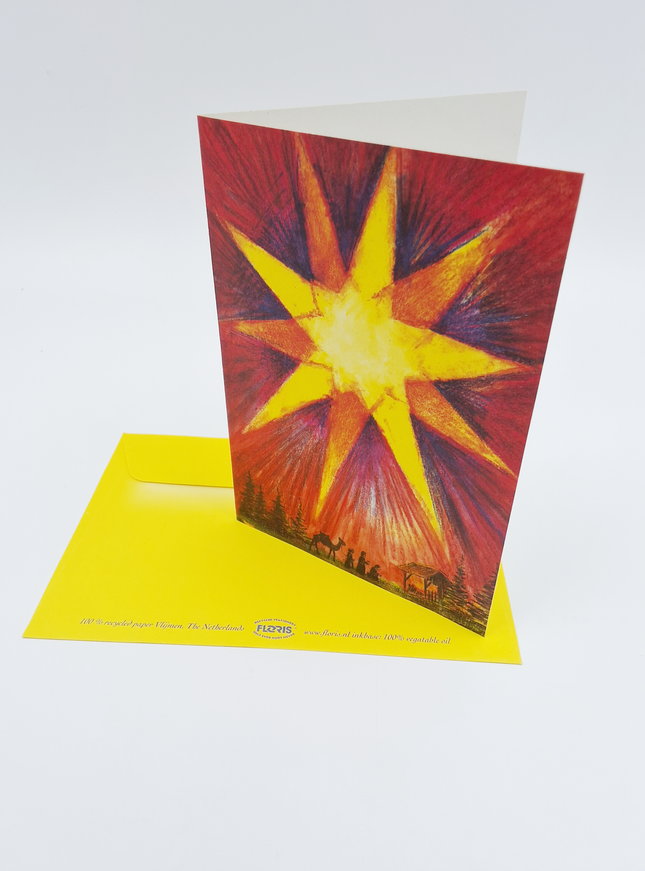 Kerstkaart ster 3 herders