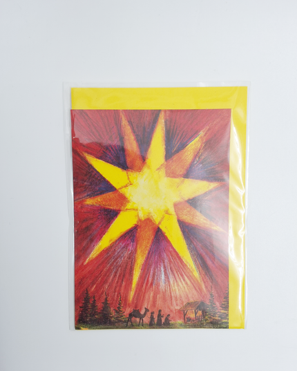 Kerstkaart ster 3 herders