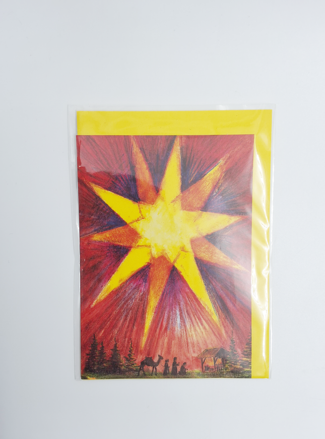 Kerstkaart ster 3 herders