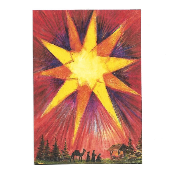 Kerstkaart ster 3 herders