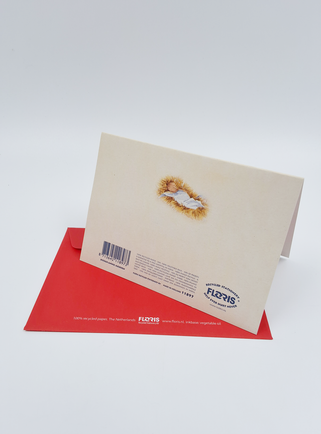 Kerstkaart Jozef en Maria kribbe