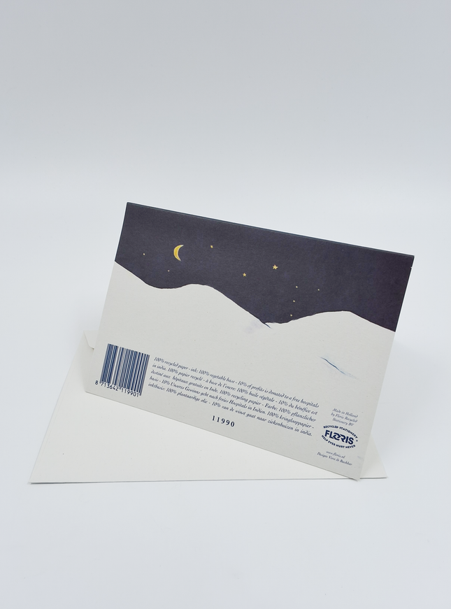 Wenskaart pinguïns kaars