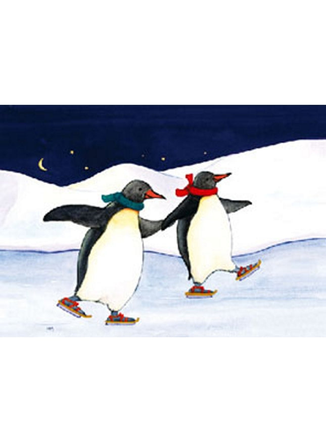 greeting card penguins skating