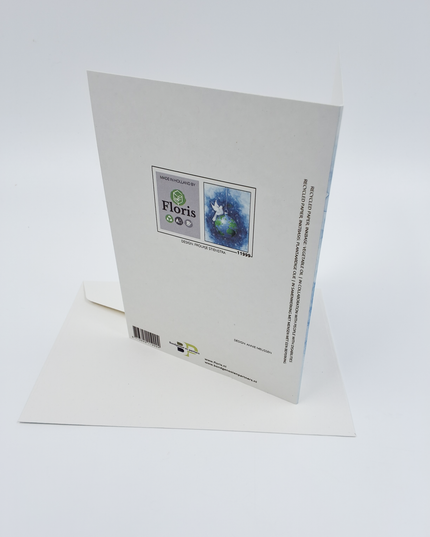 Wenskaart vredesduif op kerstbal