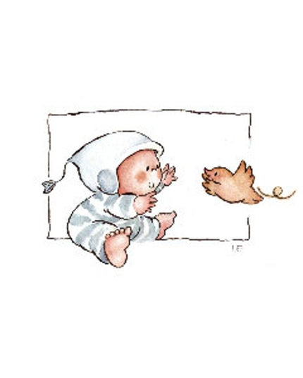 Wenskaart baby vogel