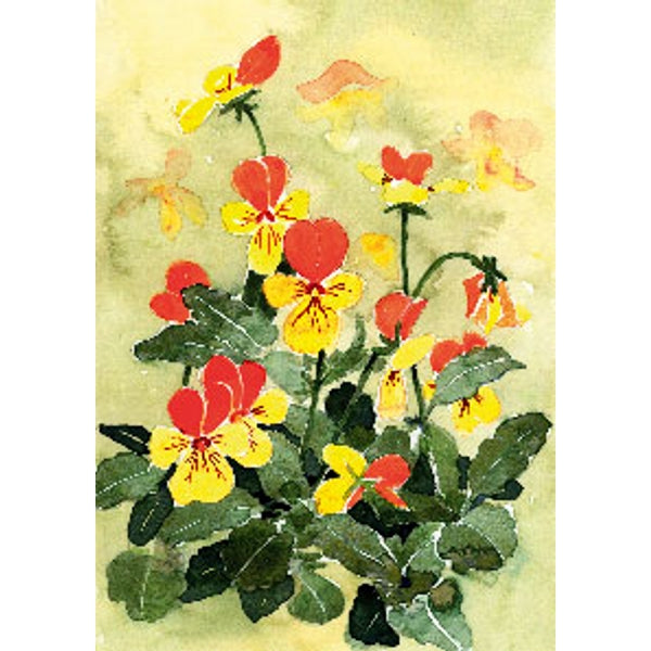 Wenskaart gele bosviooltjes